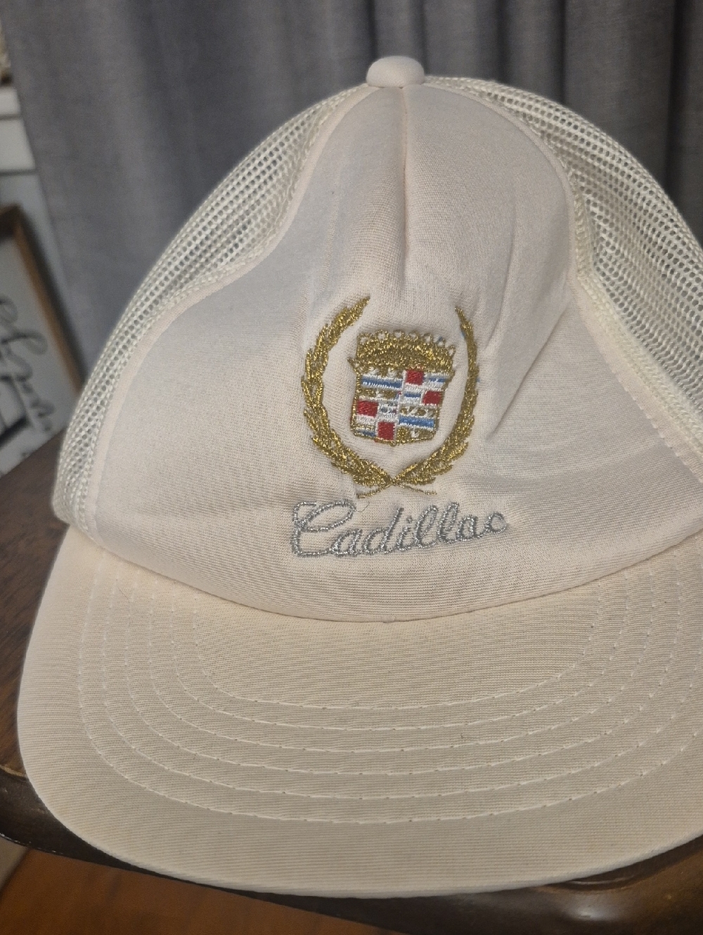 Cadillac Cream Mesh Trucker Hat